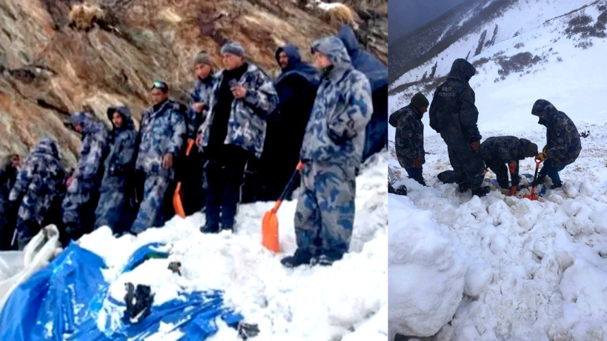 हिमपहिरोमा  परेर बेपत्ता भएका ५ जनाको खोजी  कार्य   जारि